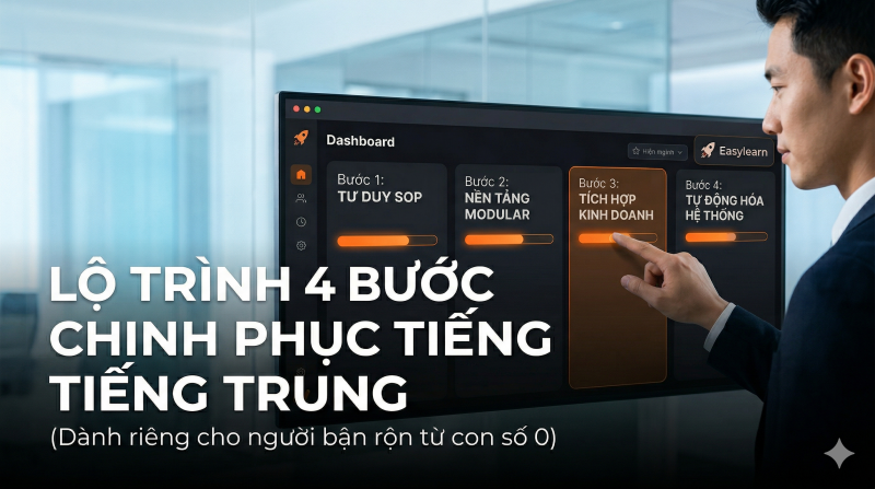 Lộ trình 4 bước chinh phục Tiếng Trung Online từ con số 0 cho người bận rộn