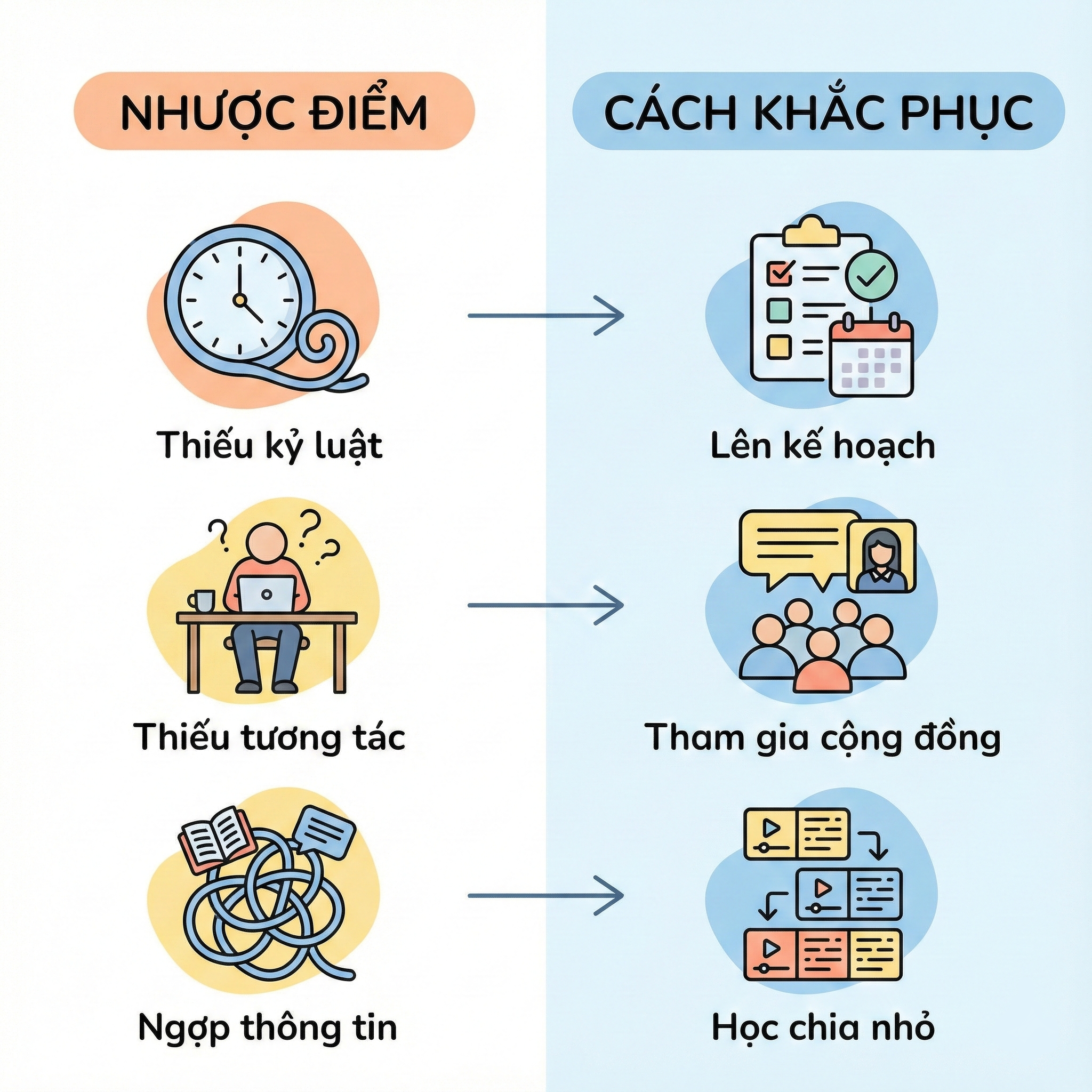 Nhược điểm v&agrave; c&aacute;ch khắc phục