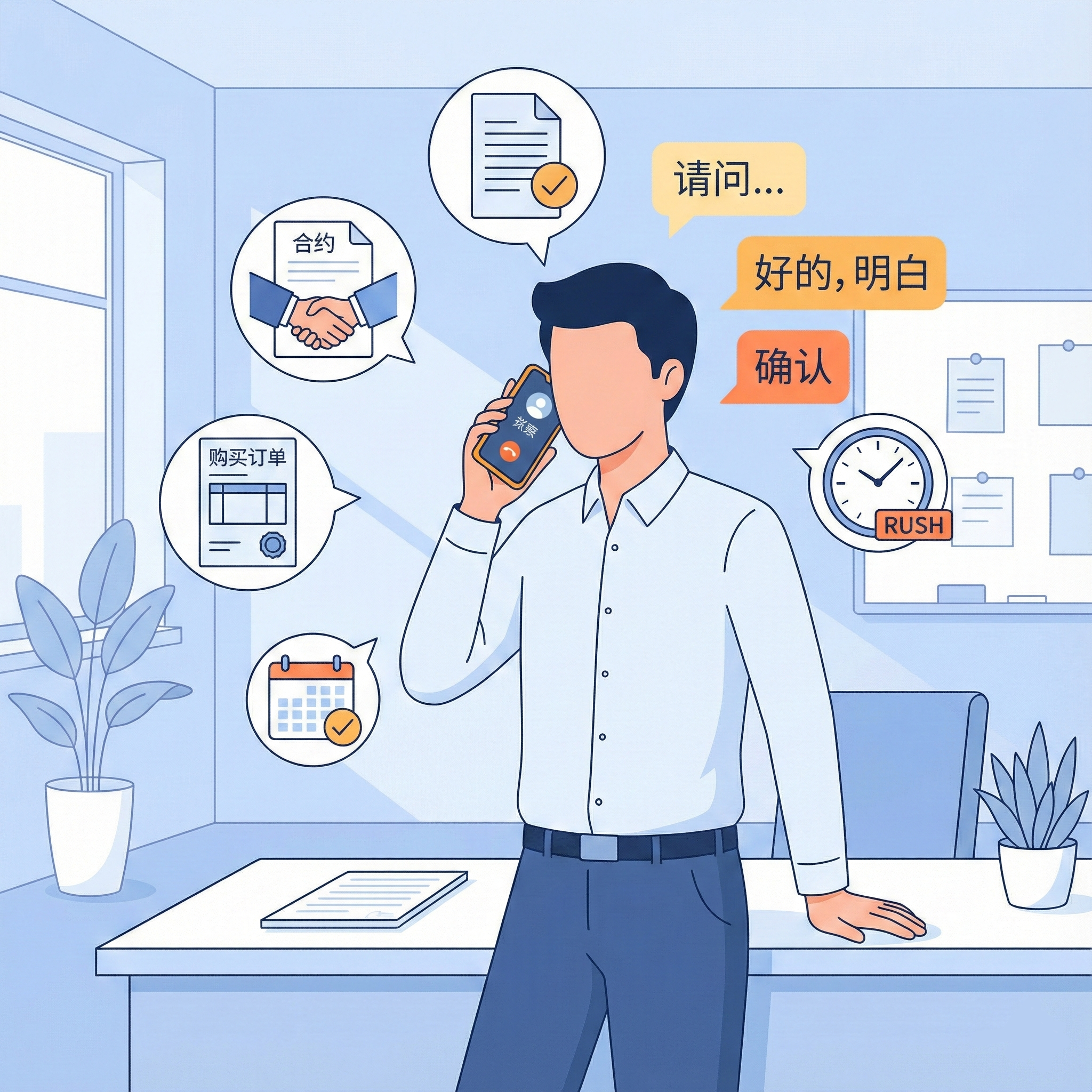 T&igrave;nh huống điện thoại trong c&ocirc;ng việc bằng tiếng Trung